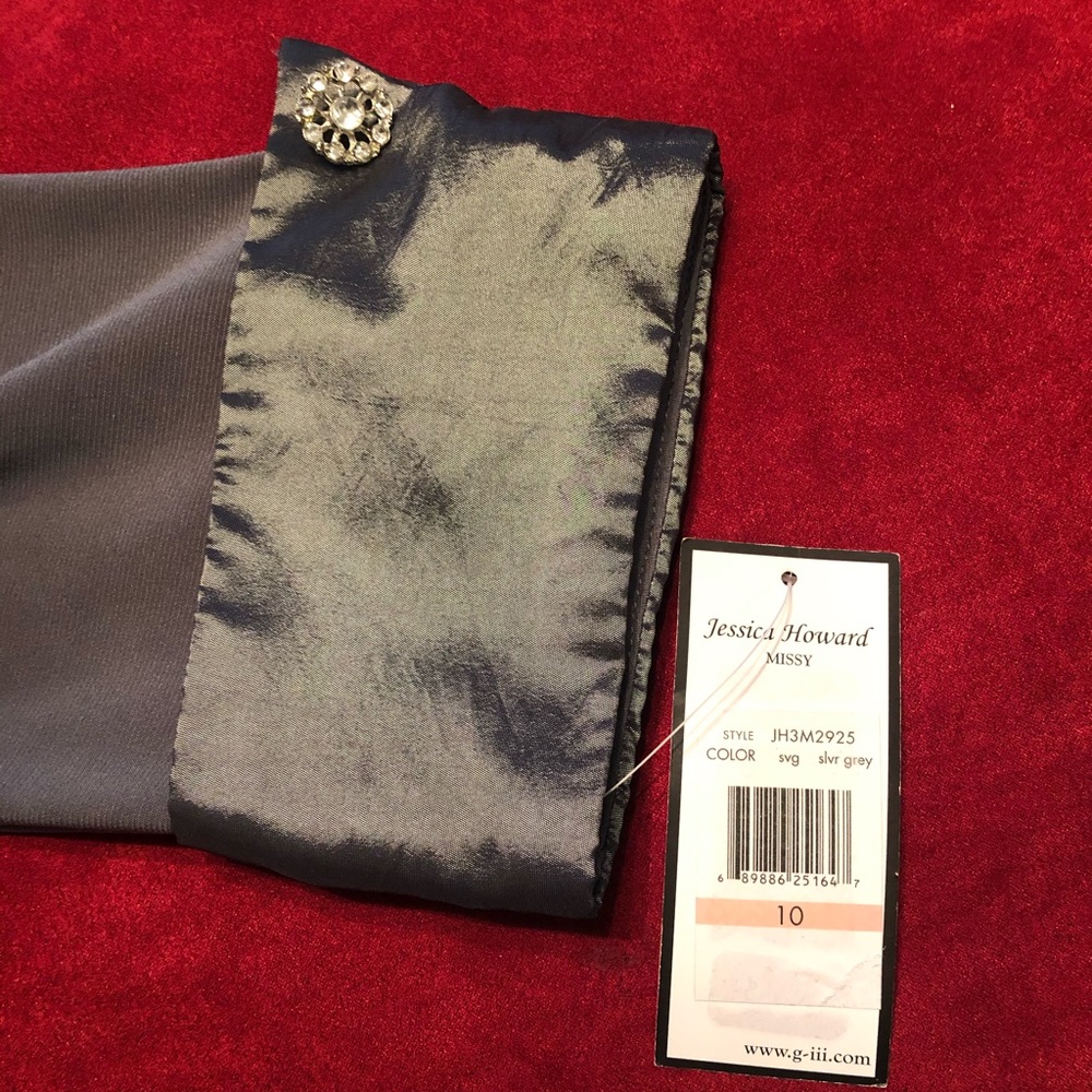 NWT Jessica Howard Grey 3/4 sleeve cocktail dress - Picture 2 of 3